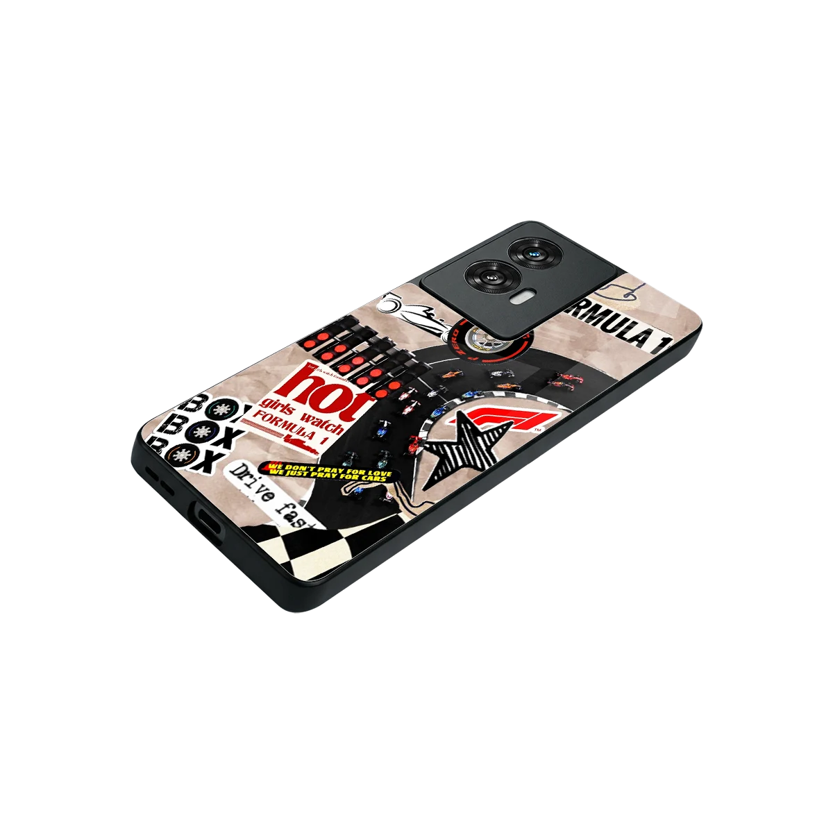 Speedline stylish phone case for motorola edge 50 fusion | glossy glass and slim fit