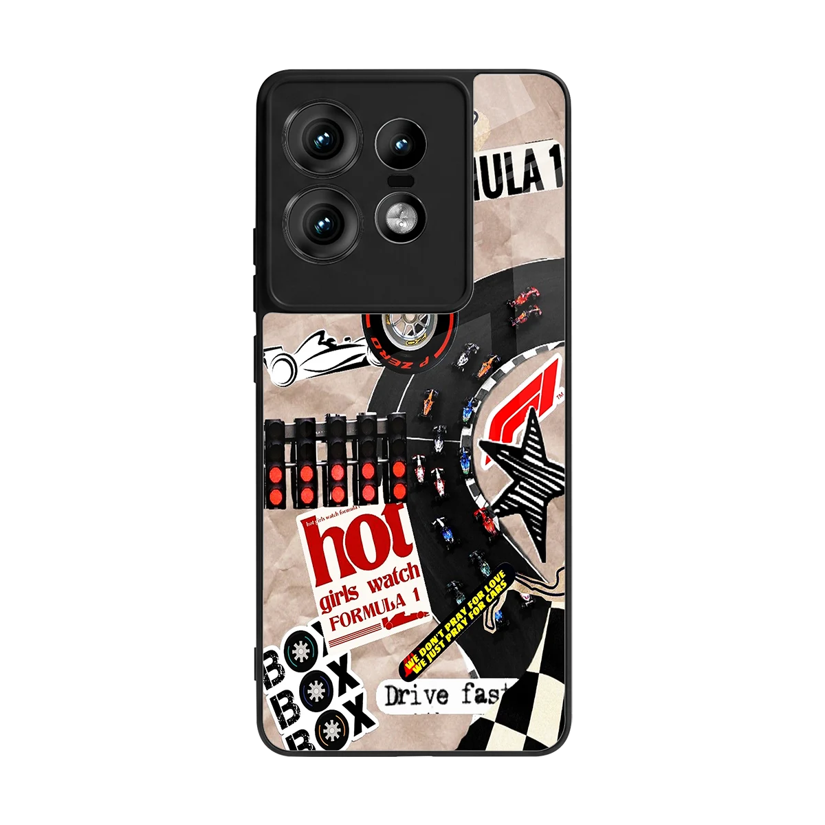 Speedline back phone cover | glass case for motorola edge 50 pro
