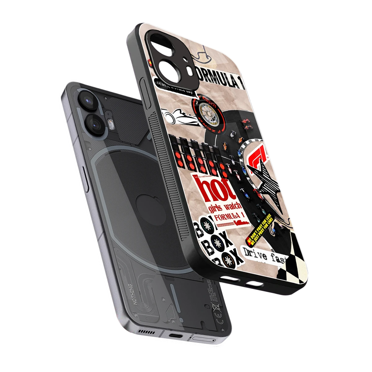 Speedline sleek nothing phone 2 cover with tempered glass back and TPU edges
