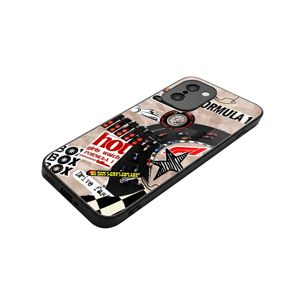 Speedline stylish phone case for oneplus 15r | glossy glass and slim fit