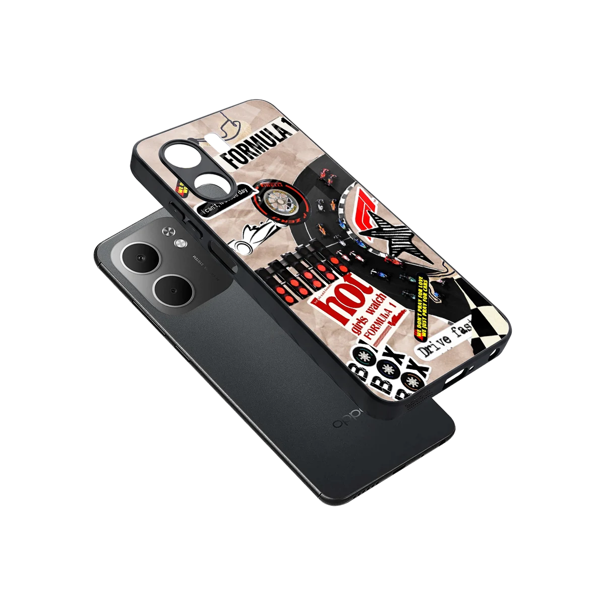 Speedline sleek oppo a5x 5g cover with tempered glass back and TPU edges