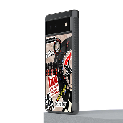 Speedline stylish phone case for google pixel 6a | glossy glass and slim fit