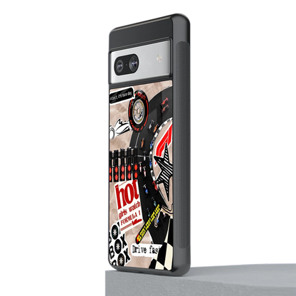 Speedline stylish phone case for google pixel 7a | glossy glass and slim fit