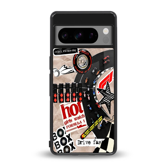 Speedline back phone cover | glass case for google pixel 8 pro