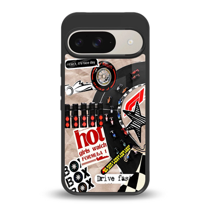 Speedline back phone cover | glass case for google pixel 9