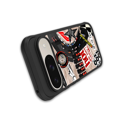 Speedline stylish phone case for google pixel 9 | glossy glass and slim fit