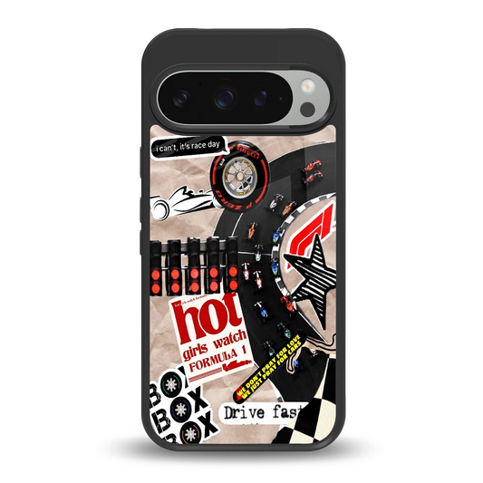 Speedline back phone cover | glass case for google pixel 9 pro xl
