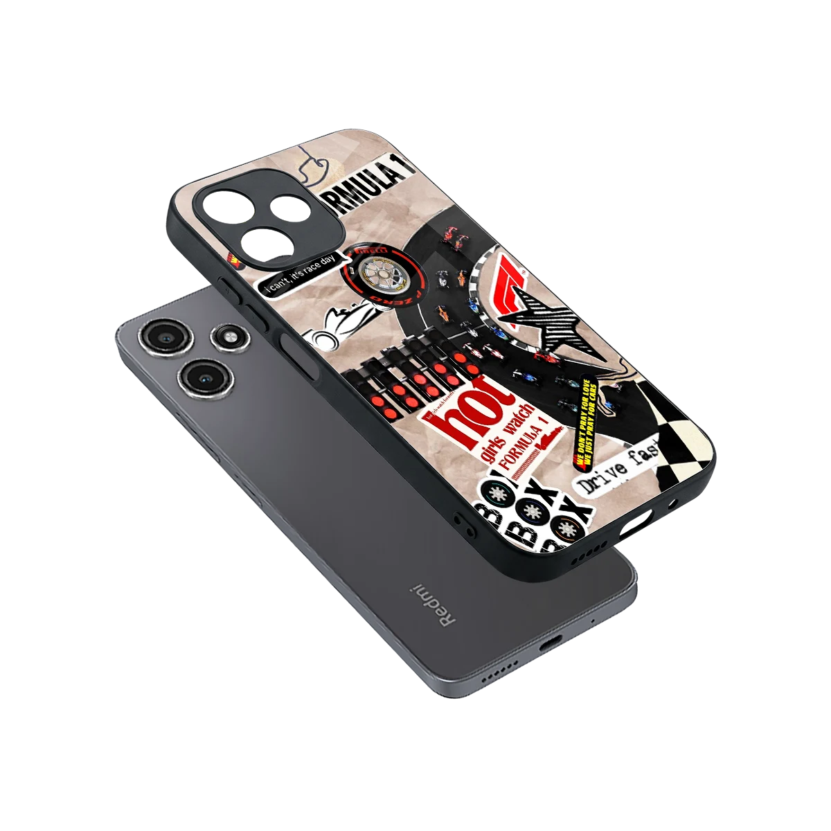 Speedline sleek redmi 12 5g cover with tempered glass back and TPU edges