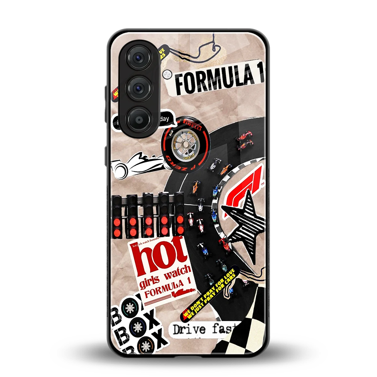 Speedline back phone cover | glass case for samsung galaxy a55 5g