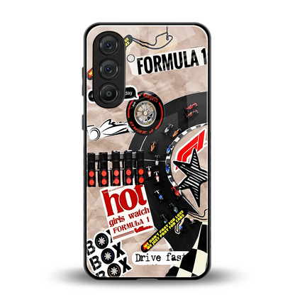 Speedline back phone cover | glass case for samsung galaxy a55 5g