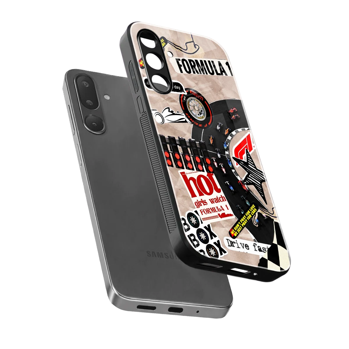 Speedline sleek samsung galaxy m36 5g cover with tempered glass back and TPU edges