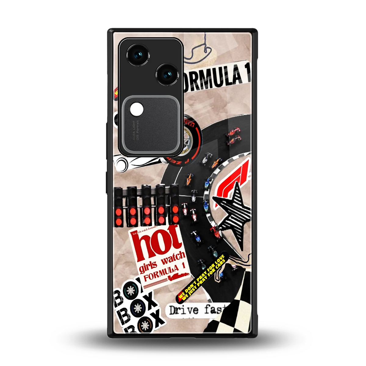Speedline back phone cover | glass case for vivo v30
