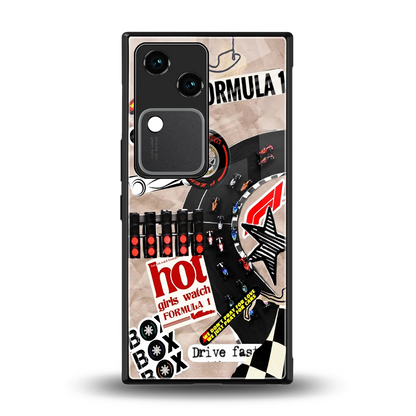 Speedline back phone cover | glass case for vivo v30
