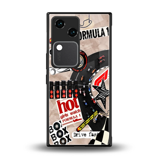 Speedline back phone cover | glass case for vivo v30