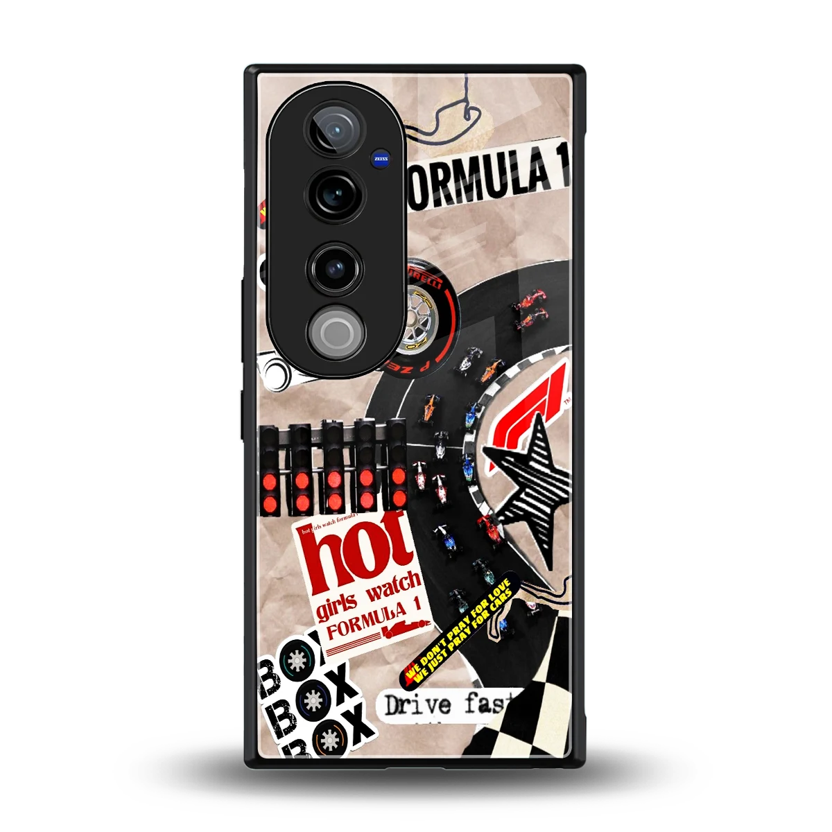 Speedline back phone cover | glass case for vivo v40 pro
