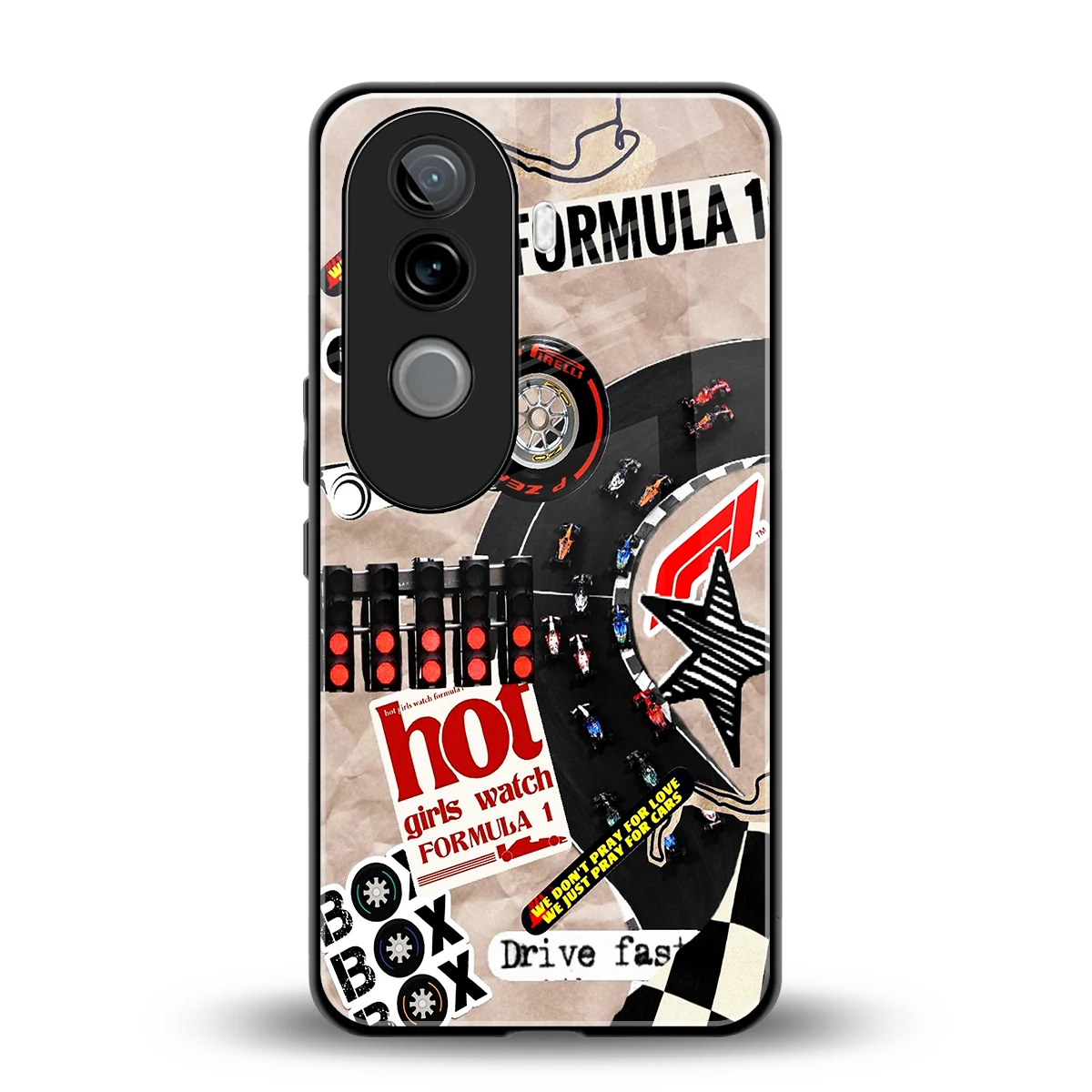 Speedline back phone cover | glass case for vivo v40e