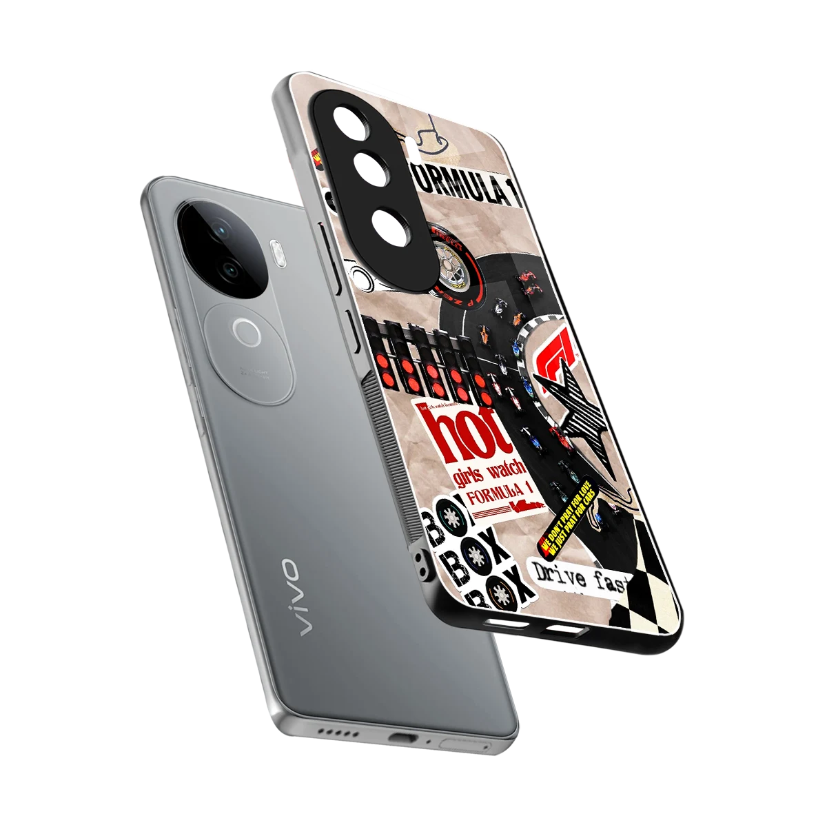 Speedline sleek vivo v40e cover with tempered glass back and TPU edges