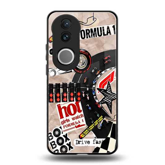 Speedline back phone cover | glass case for vivo v50