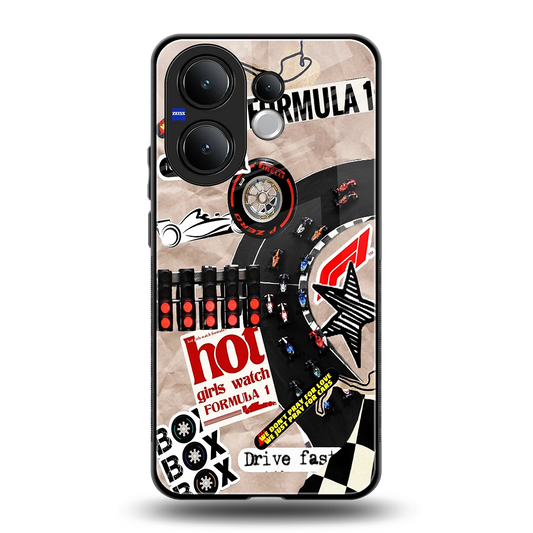 Speedline back phone cover | glass case for vivo v60
