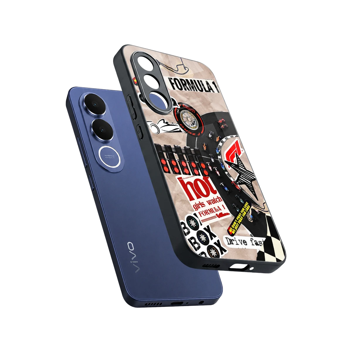 Speedline sleek vivo v70 fe cover with tempered glass back and TPU edges