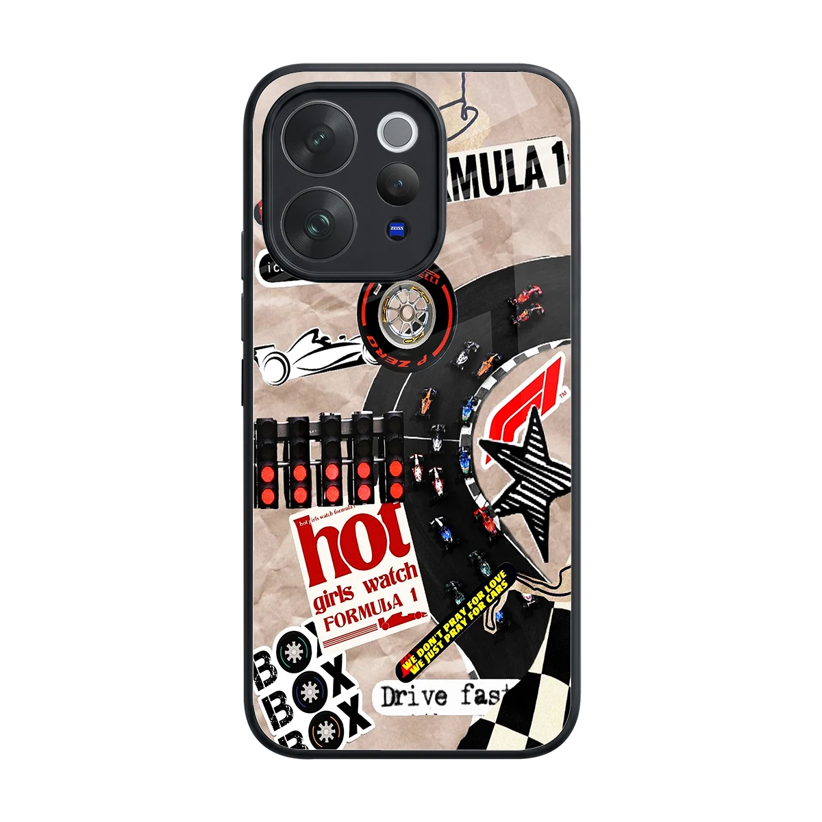 Speedline back phone cover | glass case for vivo v70