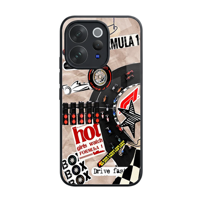 Speedline back phone cover | glass case for vivo v70