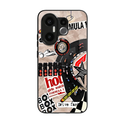 Speedline back phone cover | glass case for vivo x200 fe