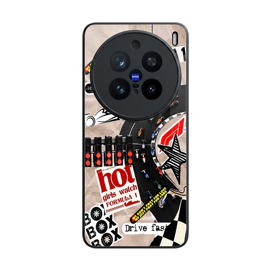Speedline back phone cover | glass case for vivo x200 pro