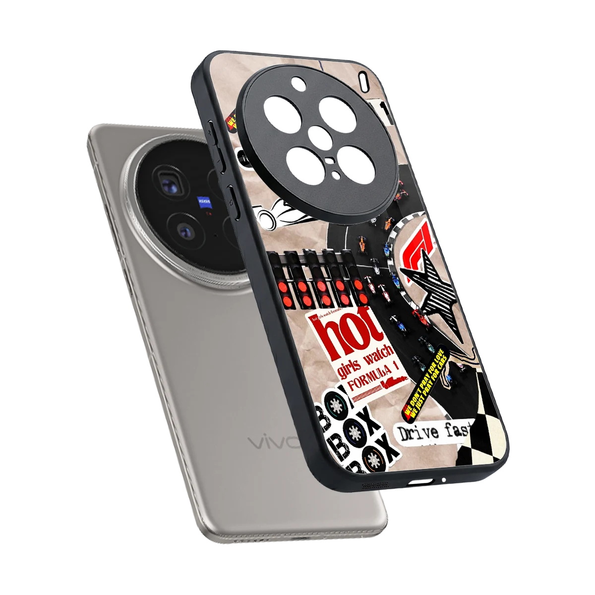 Speedline sleek vivo x200 pro cover with tempered glass back and TPU edges