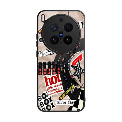 Speedline back phone cover | glass case for vivo x300 pro