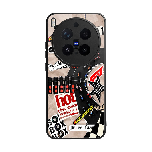 Speedline back phone cover | glass case for vivo x300 pro