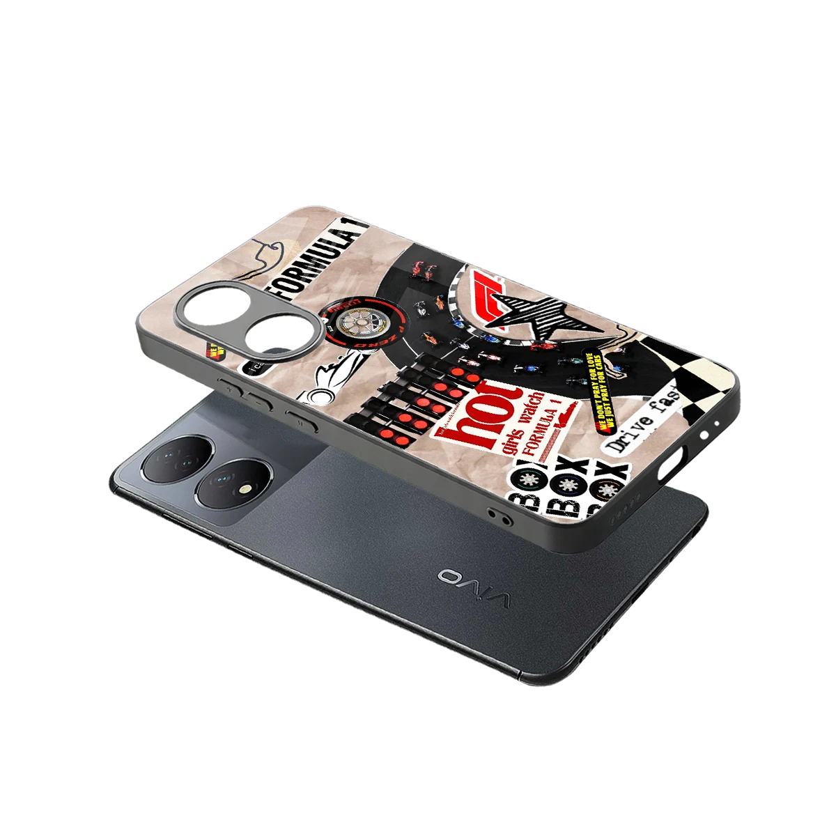 Speedline sleek Vivo-y100 cover with tempered glass back and TPU edges