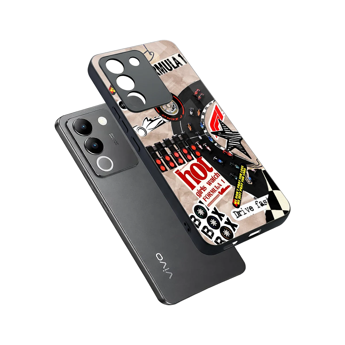 Speedline sleek vivo y200 5g cover with tempered glass back and TPU edges