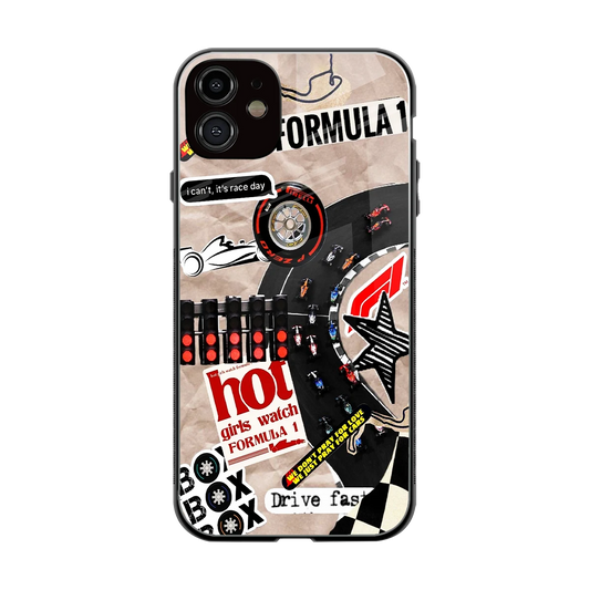 Speedline back phone cover | glass case for iphone 12