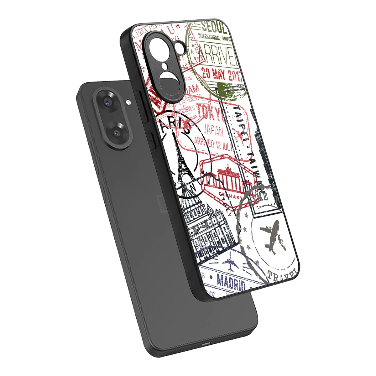 Stamp Collection sleek oneplus nord ce5 5g cover with tempered glass back and TPU edges