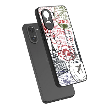 Stamp Collection sleek oneplus nord ce5 5g cover with tempered glass back and TPU edges