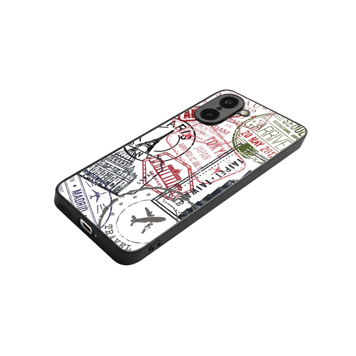 Stamp Collection stylish phone case for oneplus nord ce5 5g | glossy glass and slim fit