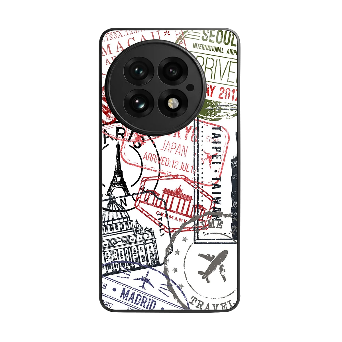 Stamp Collection back phone cover | glass case for oneplus 13