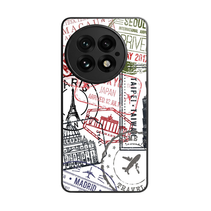 Stamp Collection back phone cover | glass case for oneplus 13