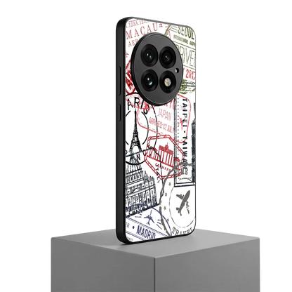 Stamp Collection oneplus 13 mobile cover | shockproof glass phone case