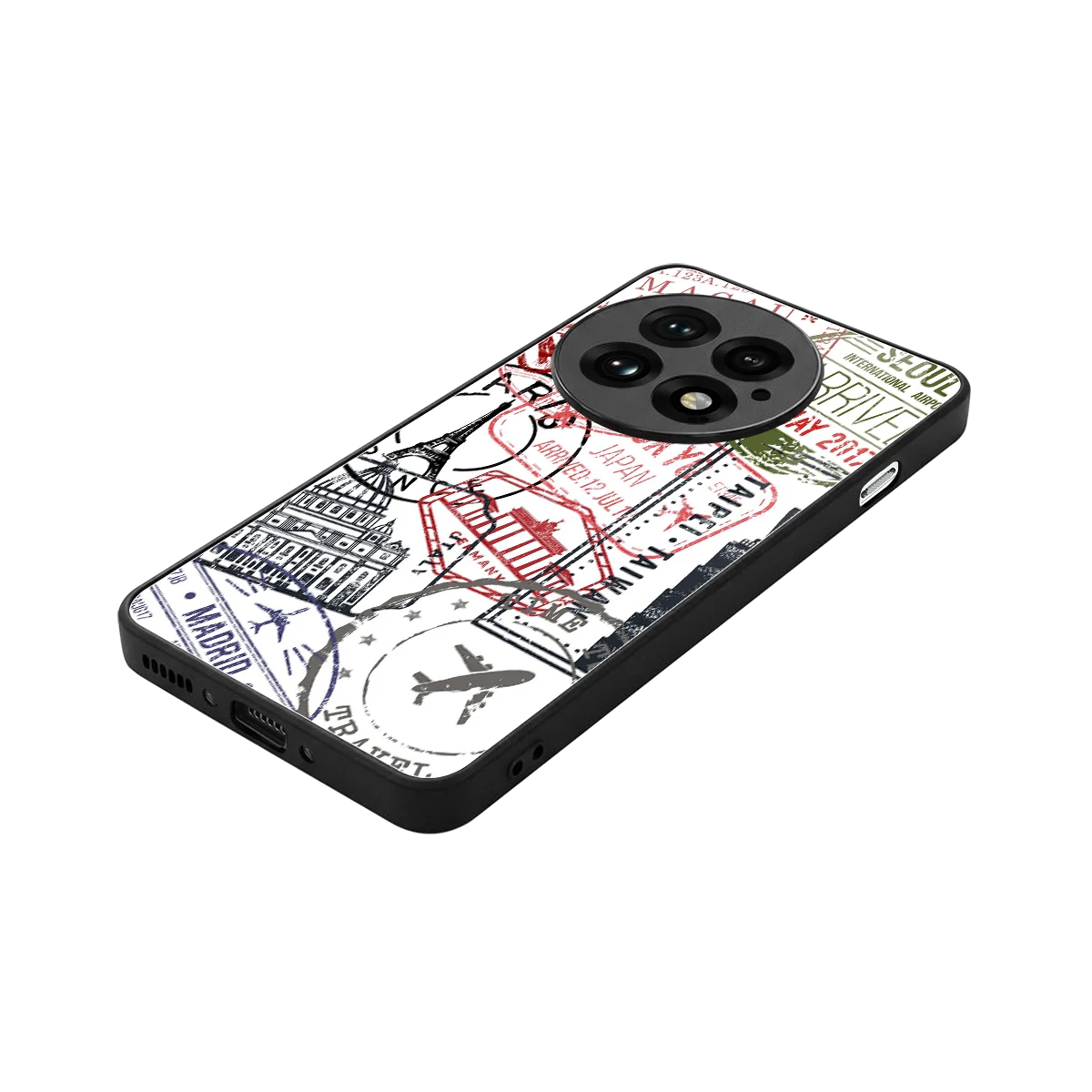 Stamp Collection stylish phone case for oneplus 13 | glossy glass and slim fit