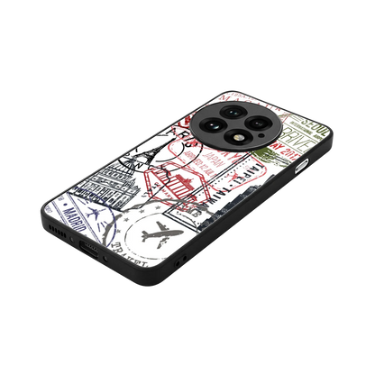 Stamp Collection stylish phone case for oneplus 13 | glossy glass and slim fit