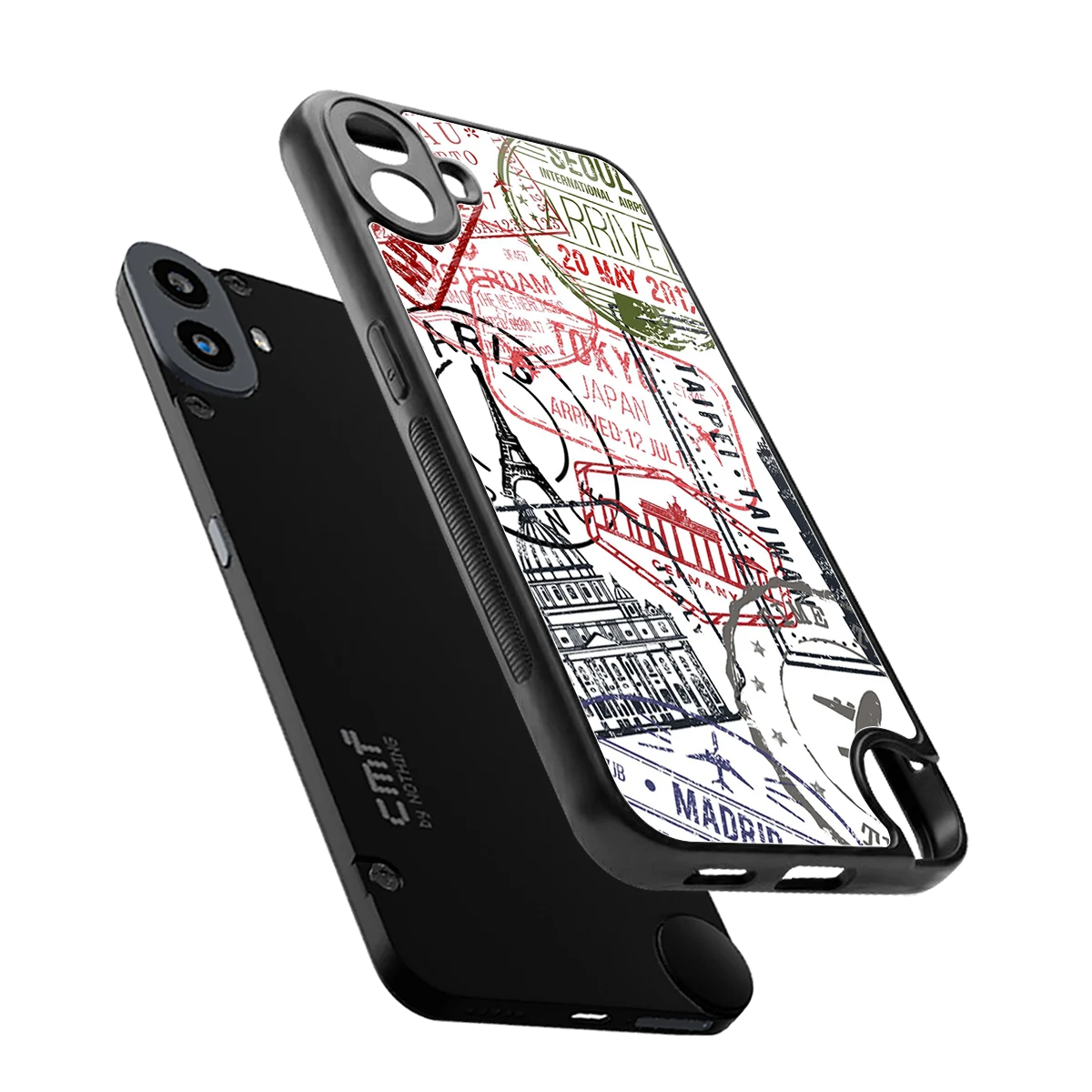 Stamp Collection sleek cmf nothing phone 1 cover with tempered glass back and TPU edges