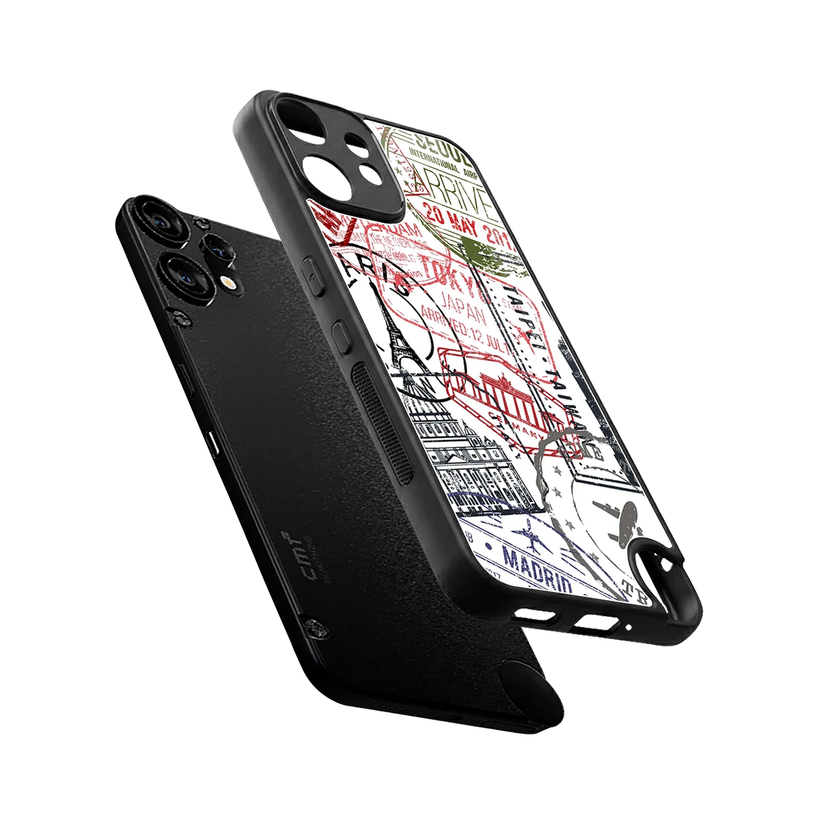 Stamp Collection sleek cmf nothing phone 2 pro cover with tempered glass back and TPU edges