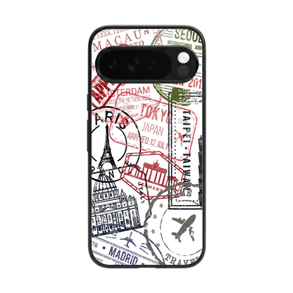 Stamp Collection back phone cover | glass case for google pixel 10 pro xl