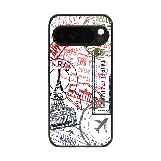 Stamp Collection back phone cover | glass case for google pixel 10 pro xl