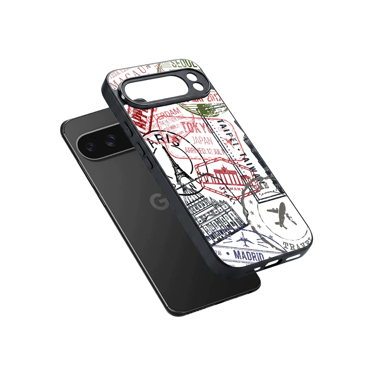 Stamp Collection sleek google pixel 10 pro xl cover with tempered glass back and TPU edges