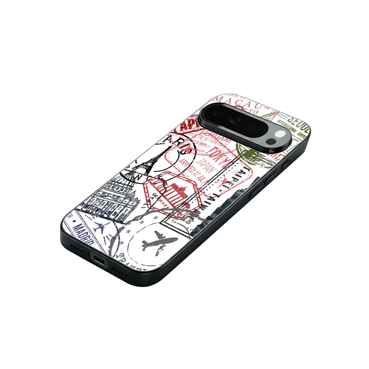 Stamp Collection stylish phone case for google pixel 10 pro xl | glossy glass and slim fit
