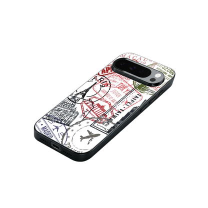 Stamp Collection stylish phone case for google pixel 10 pro xl | glossy glass and slim fit