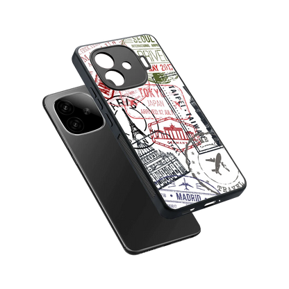 Stamp Collection sleek iqoo neo 10r 5g cover with tempered glass back and TPU edges
